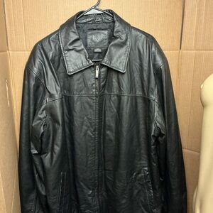 Kirkland Signature Men's Black Leather Jacket